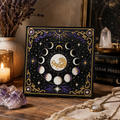 Celestial Moon Phases Layered Wall Art – Purple & Gold Mystical Decor