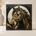 Vintage Horse Portrait Layered Wall Art – 8" Western Equestrian Decor